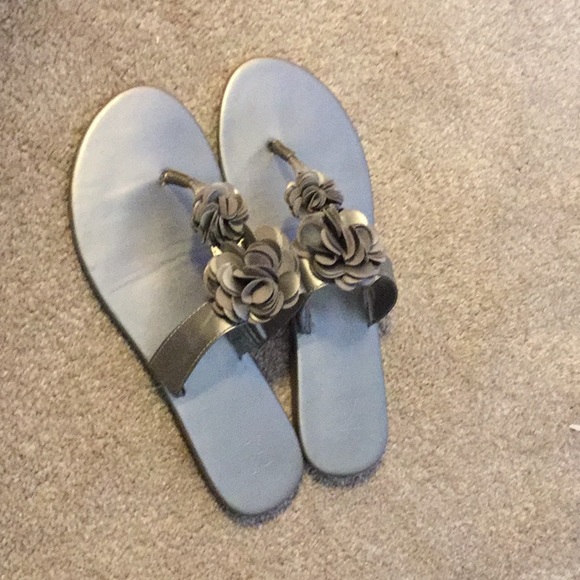Silver Flip Flops/Sandals - Picture 2 of 5